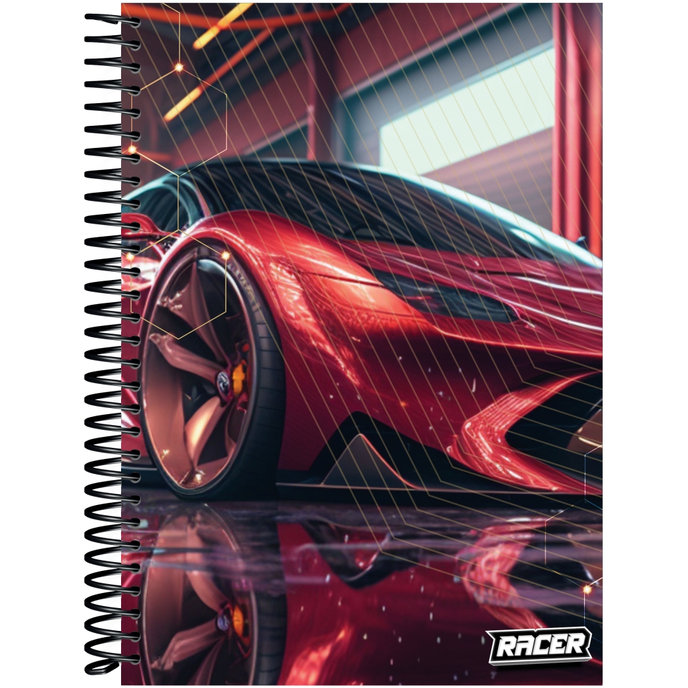 Caderno Espiral Capa Dura Universitário 1 Matéria X-Racing 80